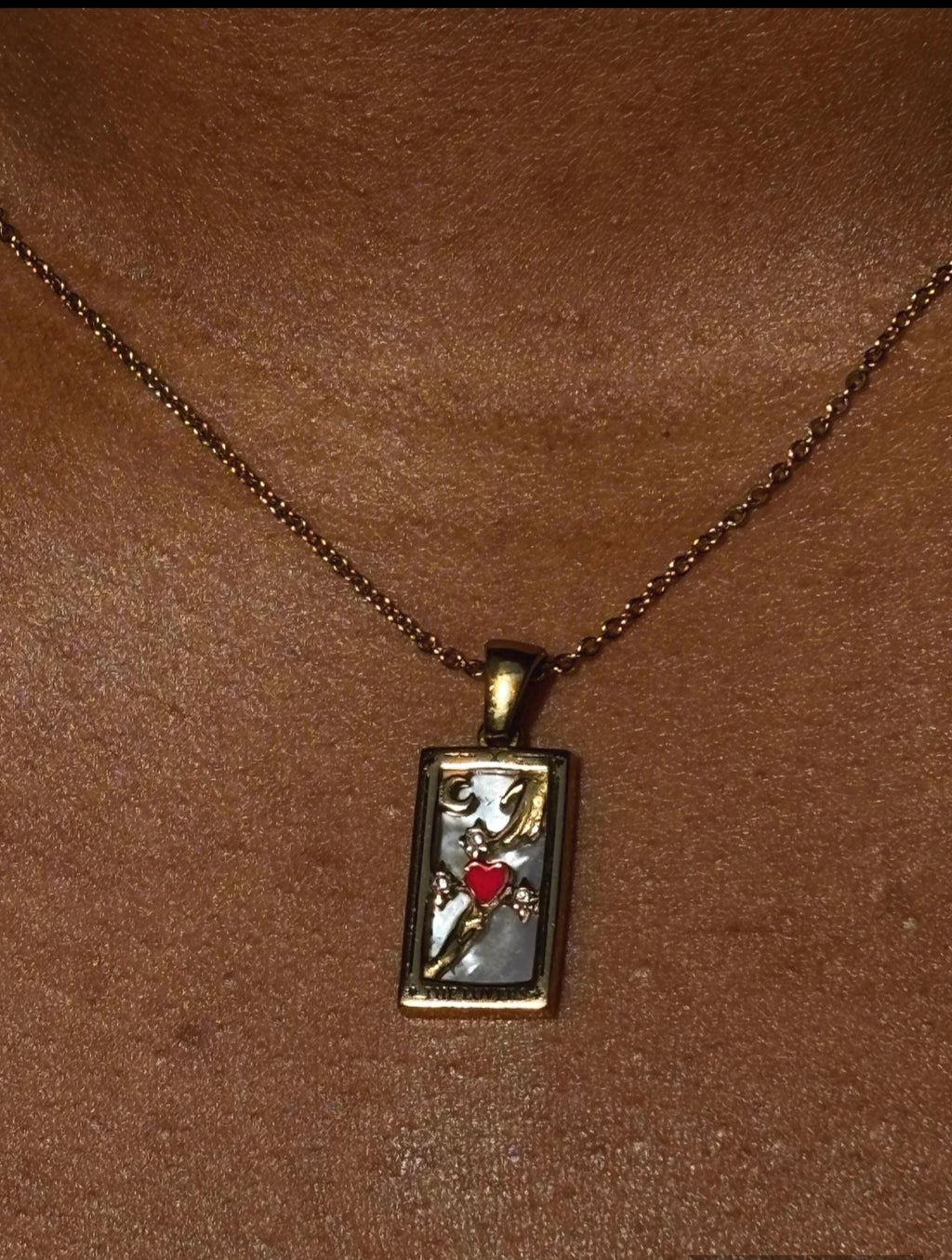 The Lovers Tarot Card Necklace – Sacred Union & Attraction Pendant
